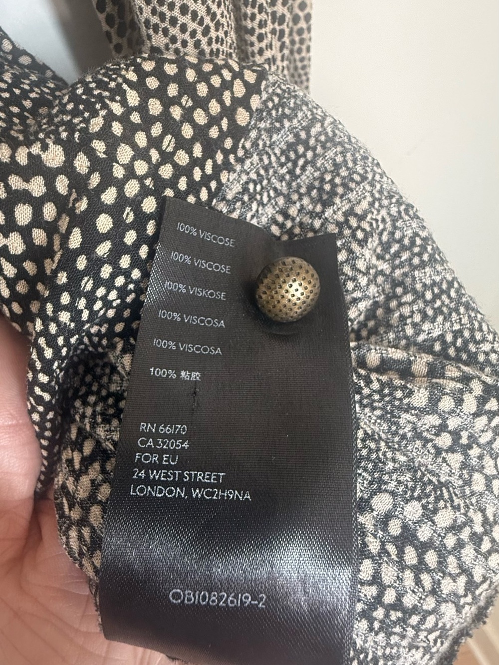 Maeve Anthropologie Black Tan Boho Printed V-Neck Long Sleeve Tiered Dress XL - Picture 12 of 12